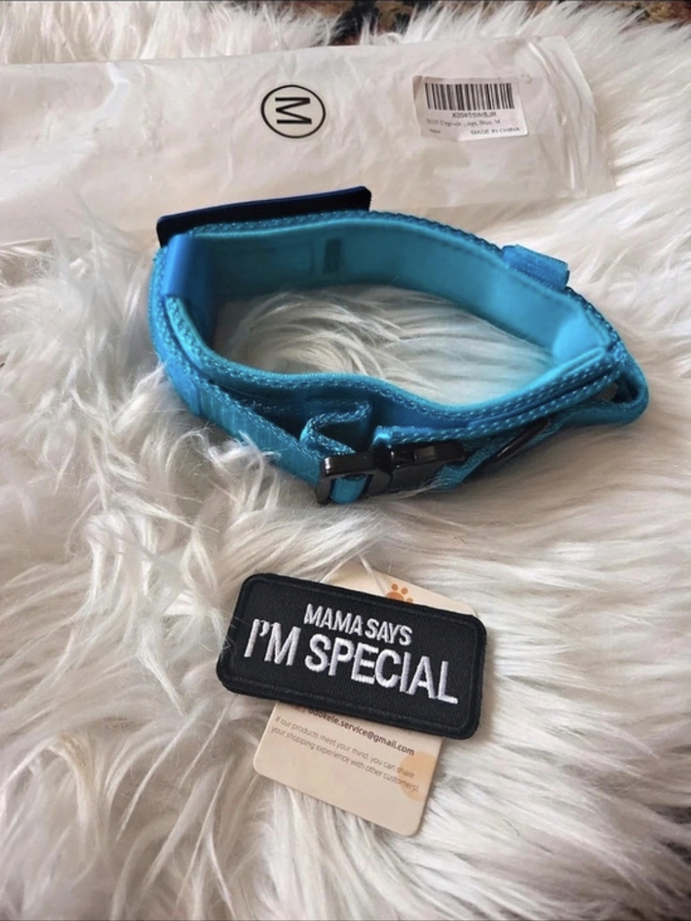 Mamasays I'Medium Special Blue Dog Collar Size Medium